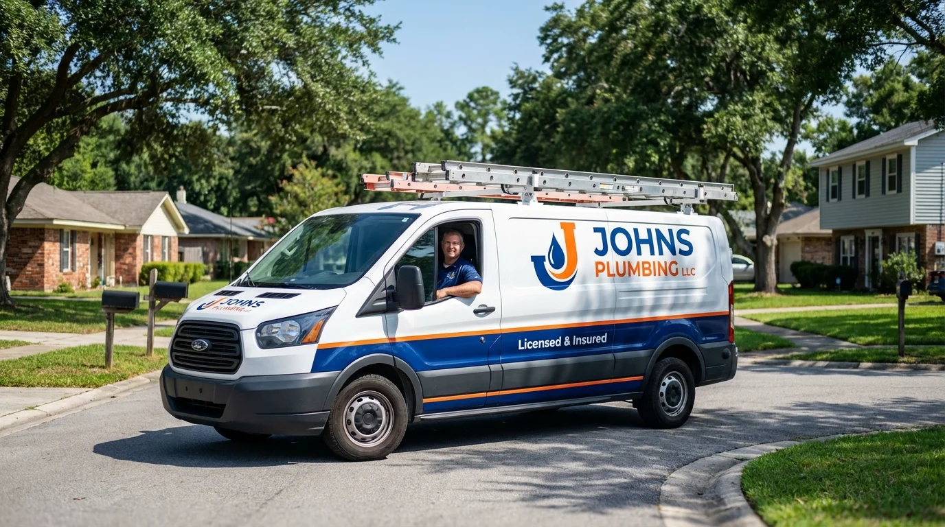 Johns Plumbing LLC service van in District Heights, MD