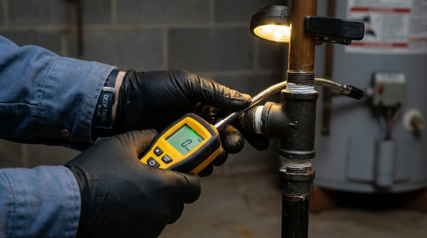 Gas leak detection with electronic sniffer by Johns Plumbing LLC in District Heights