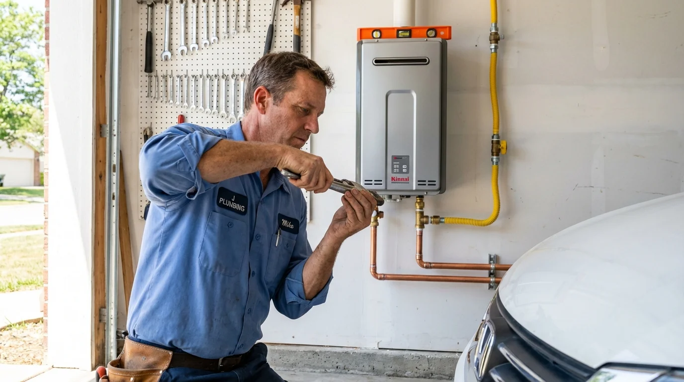 Tankless water heater installation by a Johns Plumbing LLC plumber in District Heights